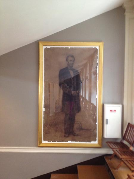 Lincoln sketch on wall