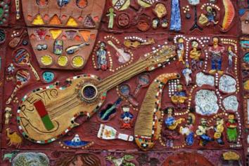 Detail from the center of the mural.