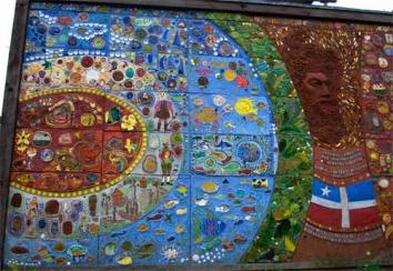 Left side of the mural.