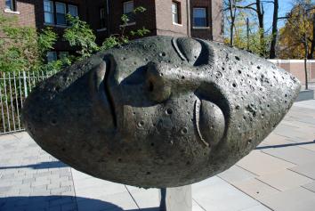 Sleeping Moon, MBTA's Ashmont Station Plaza, Peabody Square, by Joseph Wheelwright