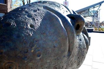 Sleeping Moon, MBTA's Ashmont Station Plaza, Peabody Square, by Joseph Wheelwright