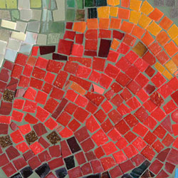 Our Garden Mosaic Benches (close-up of tiles)